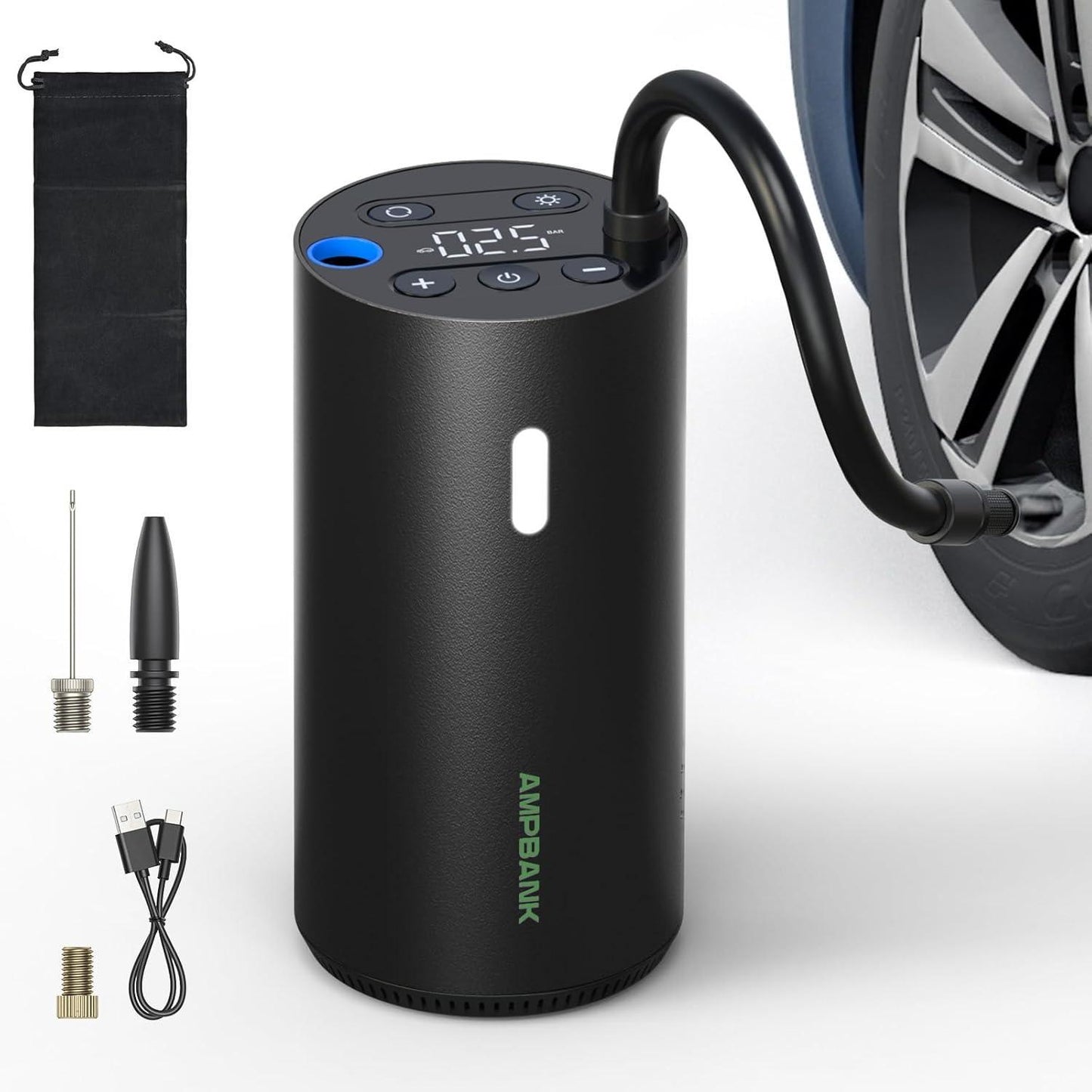 Portable Tire Air Inflator Pump With Pressure Gauge