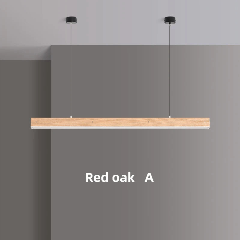 Customized 3m Length Solid Wood LED long Hang Lamp industrial style office bar Kitchen living room Alloy Pendant Light