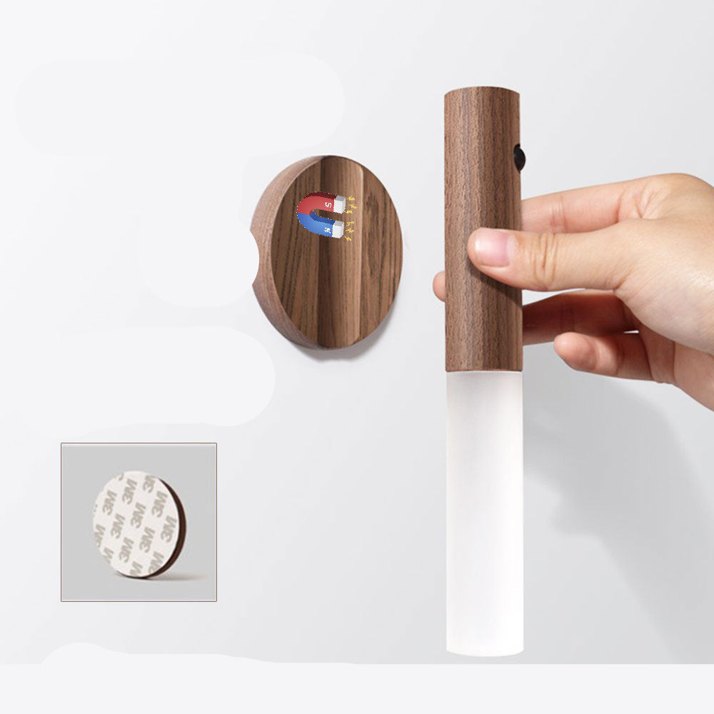 USB Wireless Magnetic Wood Night Cabinet Lamp