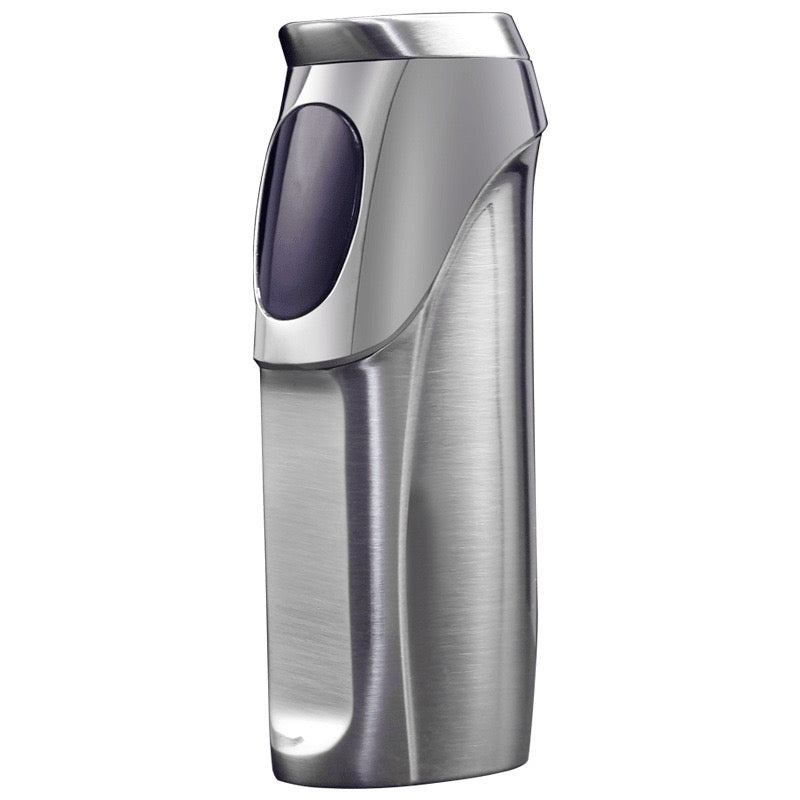 New Personality Windproof Three Fire Blue Flame Straight Inflatable Lighter Creative LED Electric