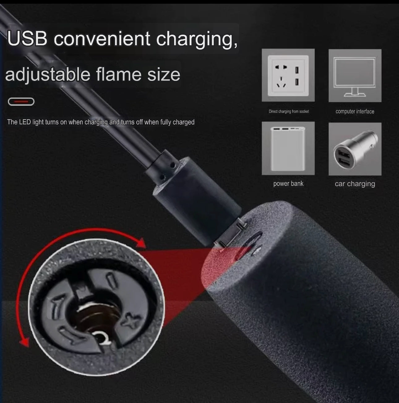 New Personality Windproof Three Fire Blue Flame Straight Inflatable Lighter Creative LED Electric