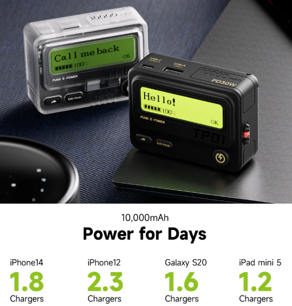 Trozk Beeper Power Bank 10000mAh PD30W with Unique Messaging Feature