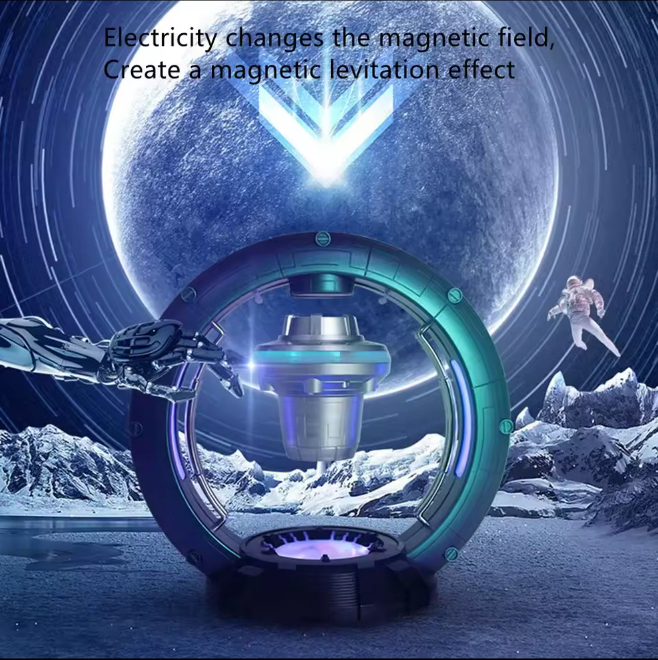 Magnetic Levitation Bluetooth Speaker Spaceship Globe Ornaments Hanging in Air Sound Automatic Balance Subwoofer Wireless Audio