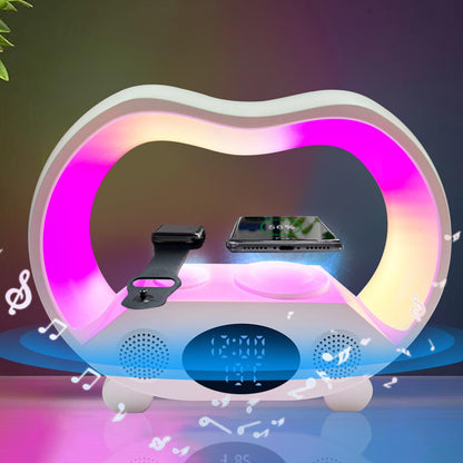 15W 6-In-1 Wireless Charging Night Light Speaker