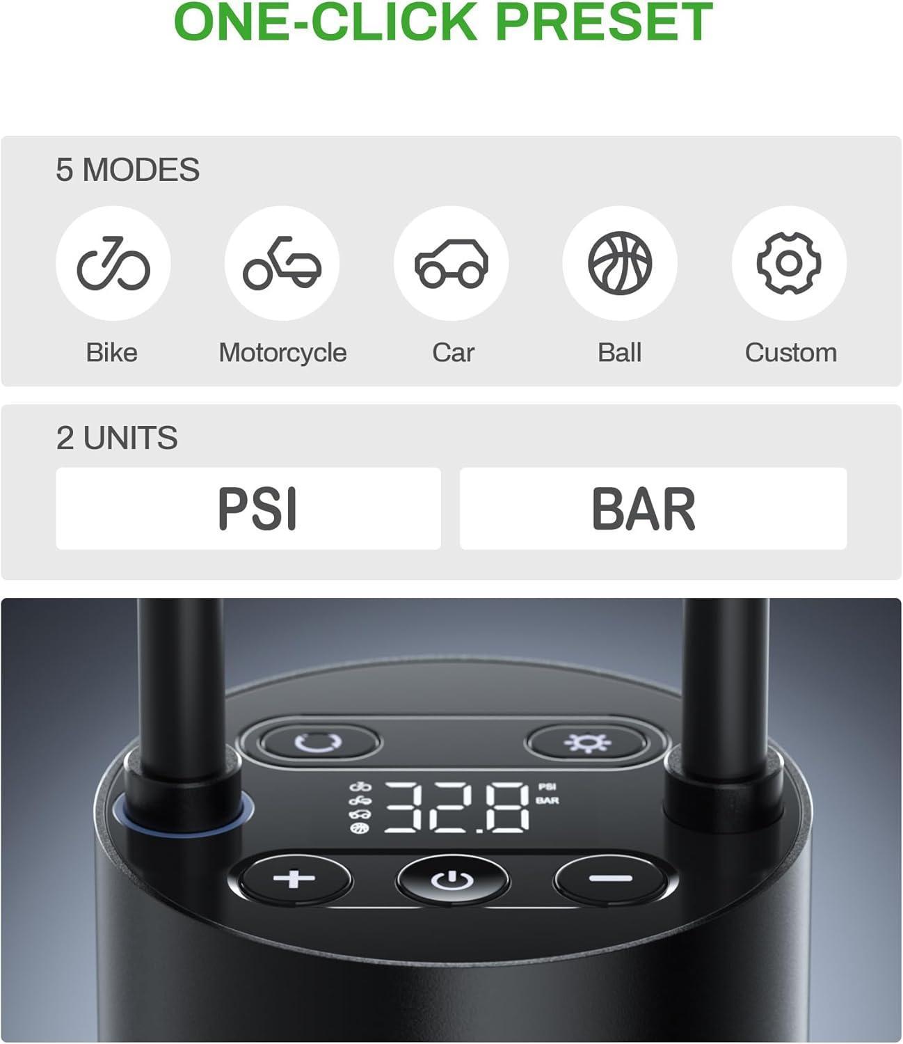 Portable Tire Air Inflator Pump With Pressure Gauge
