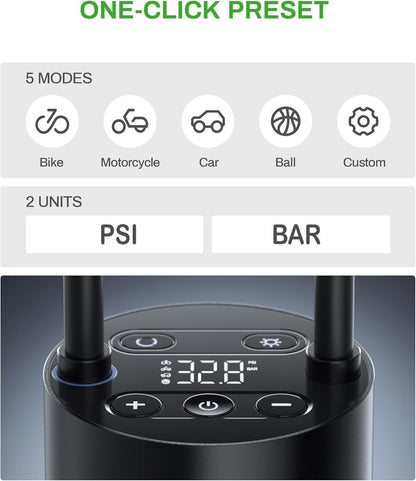 Portable Tire Air Inflator Pump With Pressure Gauge
