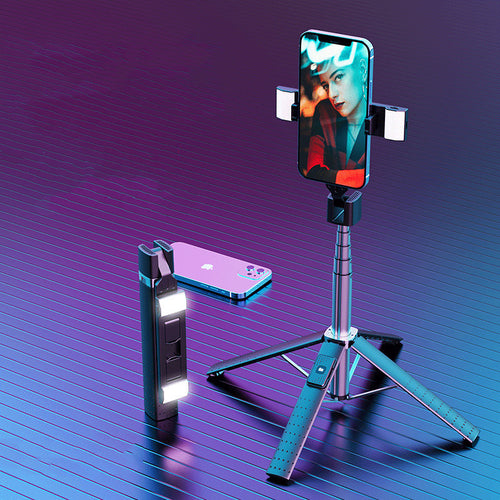 Double Fill Light Quadrupod Mobile Selfie Stick