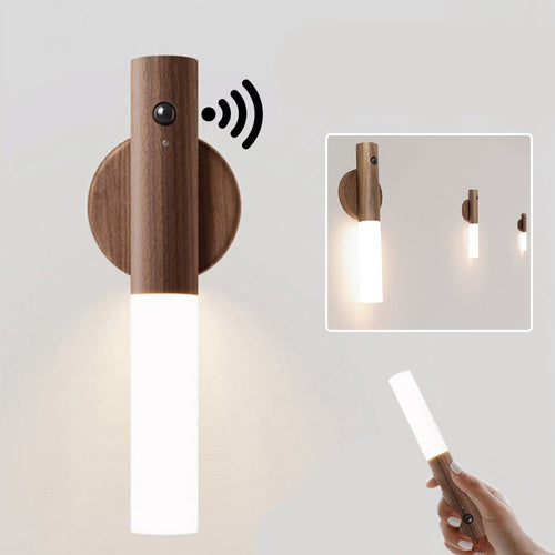 USB Wireless Magnetic Wood Night Cabinet Lamp