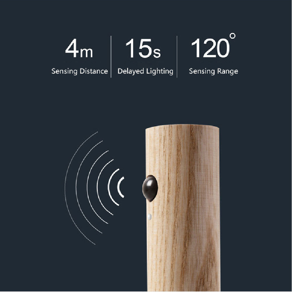 USB Wireless Magnetic Wood Night Cabinet Lamp