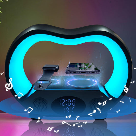 15W 6-In-1 Wireless Charging Night Light Speaker