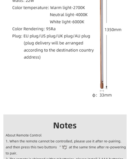 Nordic Black Walnut European Ash Stay Against Wall Floor Lamp Design Bedroom Bedside Living Room Sofa LED Atmosphere Lamp