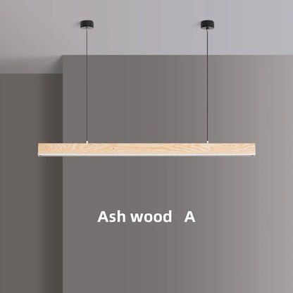 Customized 3m Length Solid Wood LED long Hang Lamp industrial style office bar Kitchen living room Alloy Pendant Light