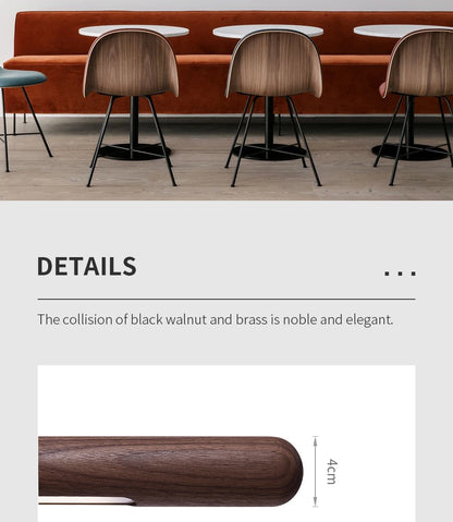 220cm Extended Luxury Modern LED Solid Wood Pendant Lights Long Strip Hang lamp Dining Room Nordic Black Walnut Pendant Lamps