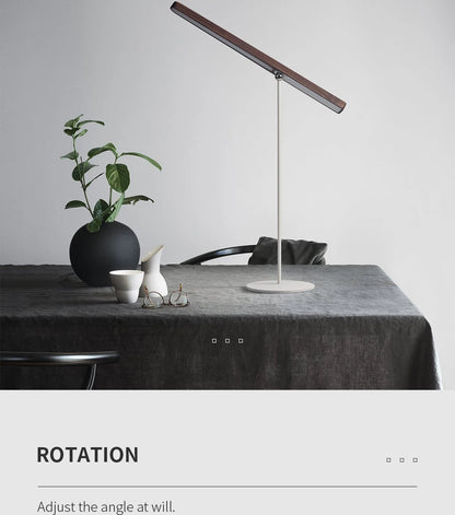 Noble Wood Table Lamp 360° Rotating USB Cable Charging Portable with Magnet Reading Lamps for Bedroom Living Room LED Desk Light