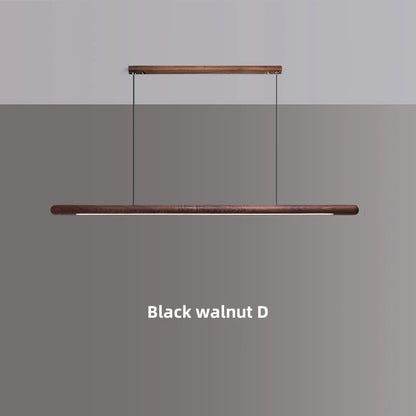 Nordic Solid Wood LED Pendant Lamp Bedroom Kitchen Light Hanging Circular Long Strip Modern Lights for Living Dining Room