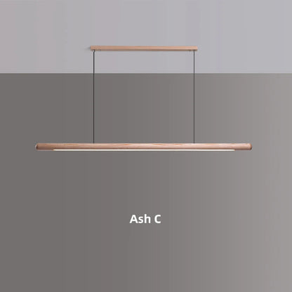 Nordic Solid Wood LED Pendant Lamp Bedroom Kitchen Light Hanging Circular Long Strip Modern Lights for Living Dining Room