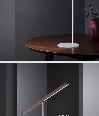 Noble Wood Table Lamp 360° Rotating USB Cable Charging Portable with Magnet Reading Lamps for Bedroom Living Room LED Desk Light