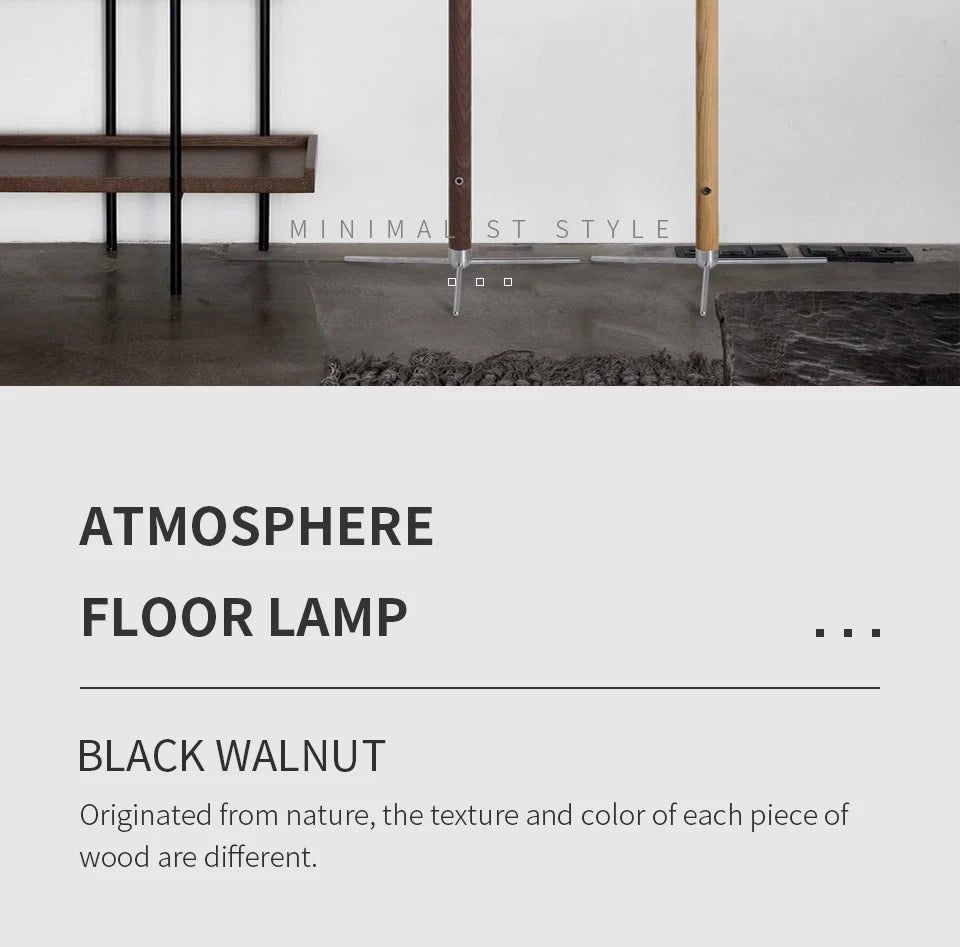 LED Wooden Standing Floor Lamp Modern Simple Design Solid Wood Art Decor Atmosphere light 360° adjustable portable Ambient lamps