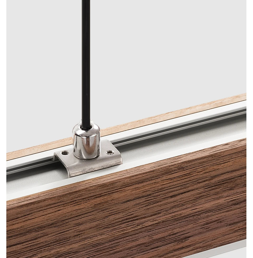 Customized 3m Length Solid Wood LED long Hang Lamp industrial style office bar Kitchen living room Alloy Pendant Light