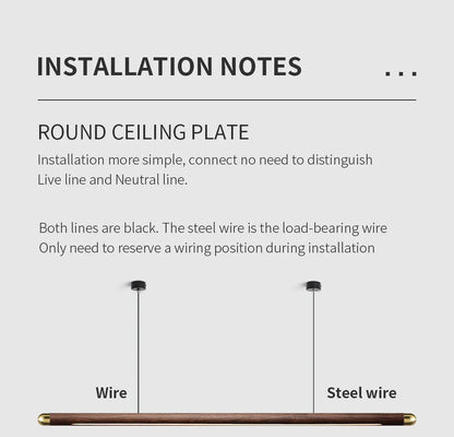 Modern Copper Circular Corner Design Pendant Lights Restaurant Office Dining Room Nordic Style Black Walnut LED Pendant Lamps