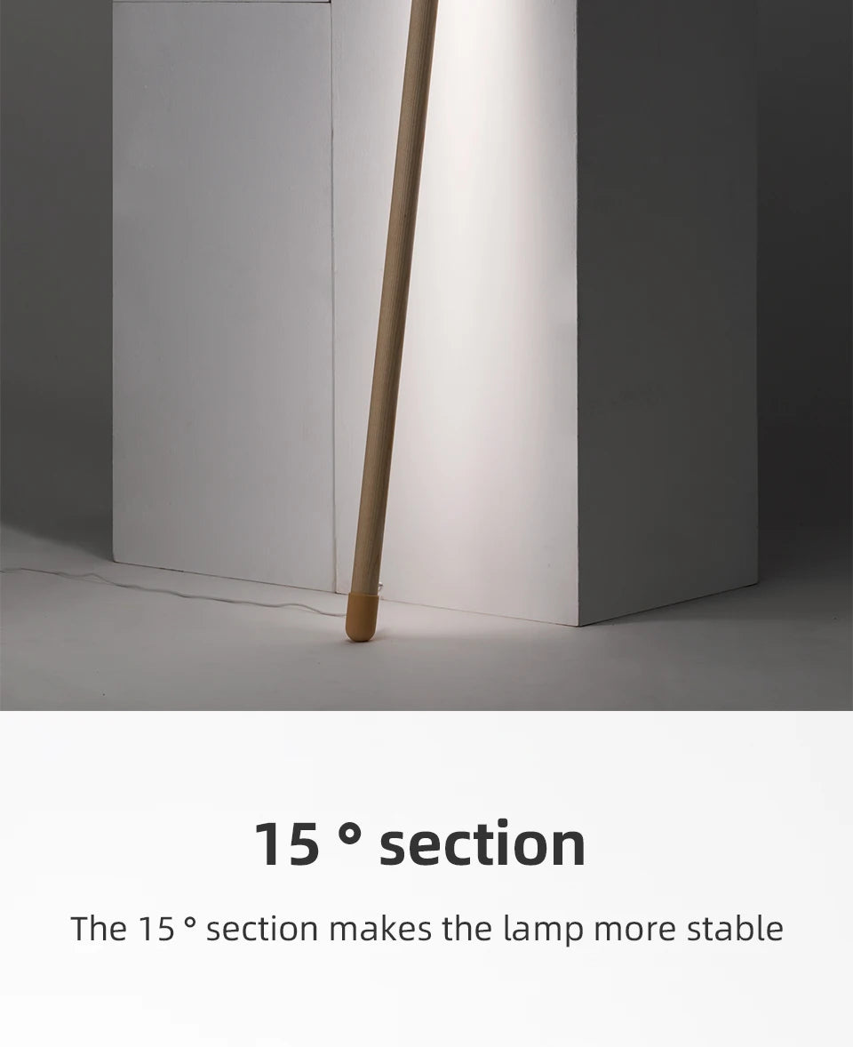 Nordic Black Walnut European Ash Stay Against Wall Floor Lamp Design Bedroom Bedside Living Room Sofa LED Atmosphere Lamp