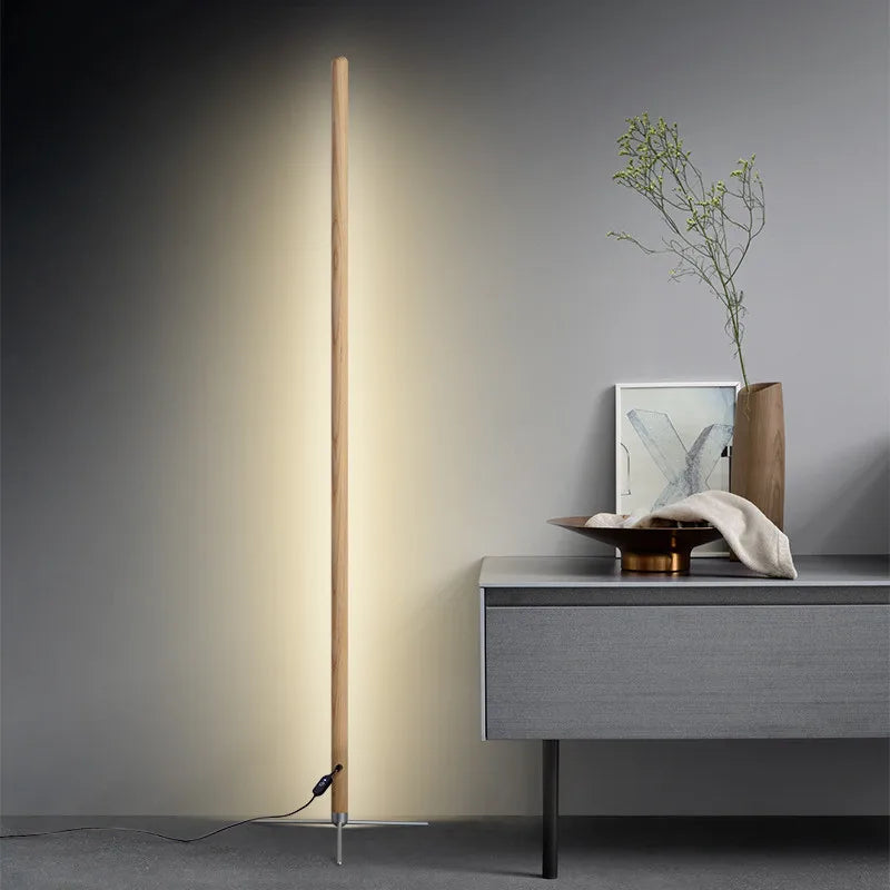 LED Wooden Standing Floor Lamp Modern Simple Design Solid Wood Art Decor Atmosphere light 360° adjustable portable Ambient lamps