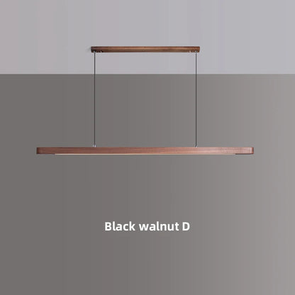 Nordic Wood LED Pendant Lights Modern Oval Long Strip Ceiling Lamp for Restaurant Bar Office Kitchen Dining Living Room