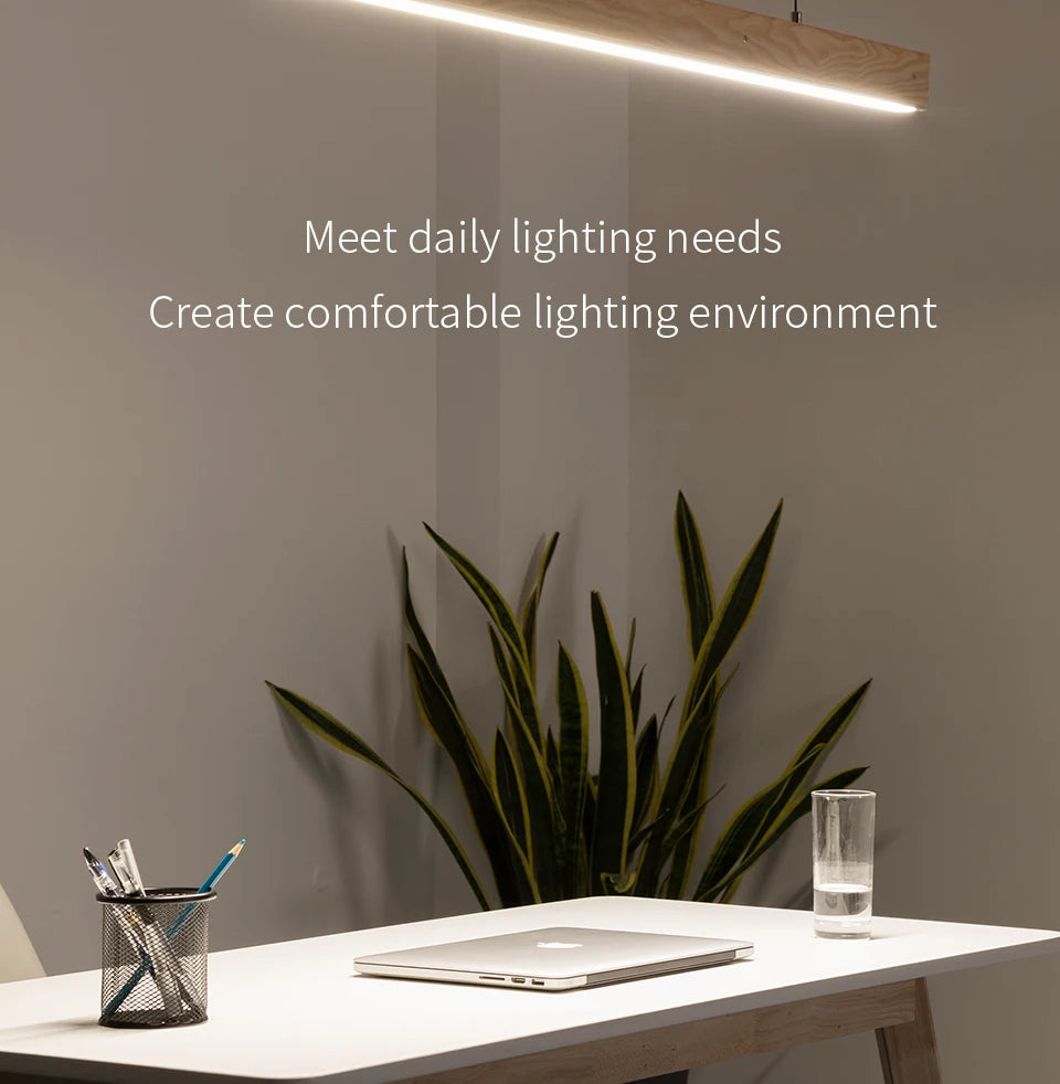Customized 3m Length Solid Wood LED long Hang Lamp industrial style office bar Kitchen living room Alloy Pendant Light