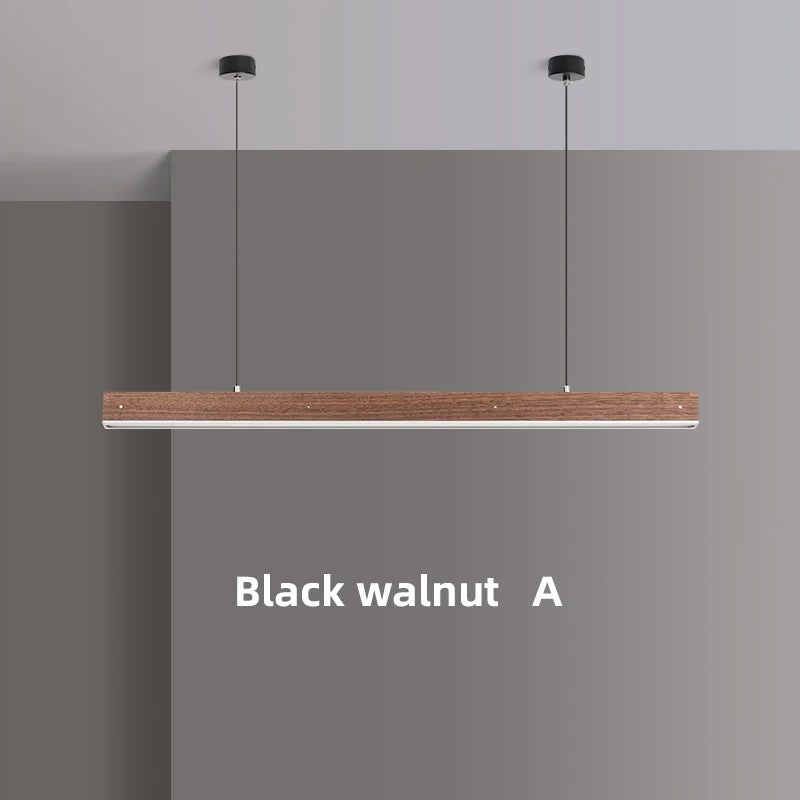 Customized 3m Length Solid Wood LED long Hang Lamp industrial style office bar Kitchen living room Alloy Pendant Light