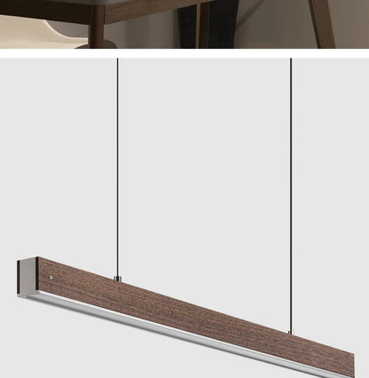 Customized 3m Length Solid Wood LED long Hang Lamp industrial style office bar Kitchen living room Alloy Pendant Light