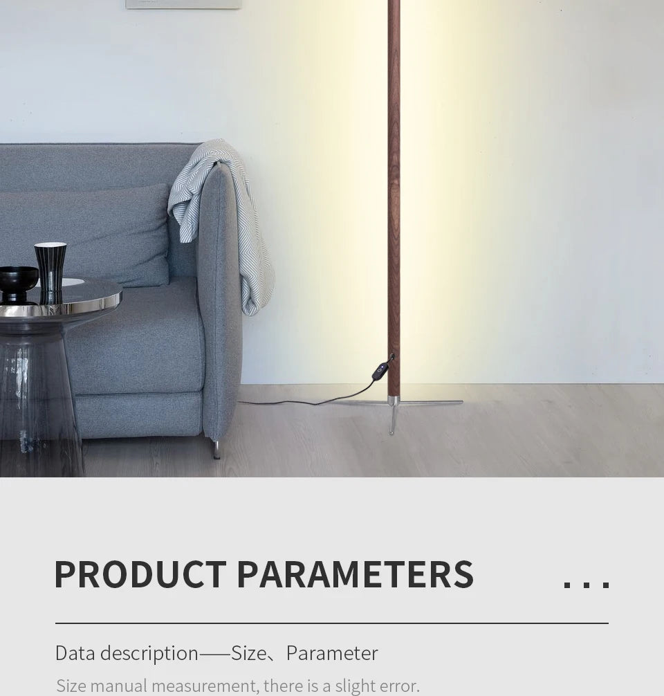 LED Wooden Standing Floor Lamp Modern Simple Design Solid Wood Art Decor Atmosphere light 360° adjustable portable Ambient lamps