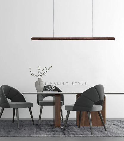 Nordic Solid Wood LED Pendant Lamp Bedroom Kitchen Light Hanging Circular Long Strip Modern Lights for Living Dining Room