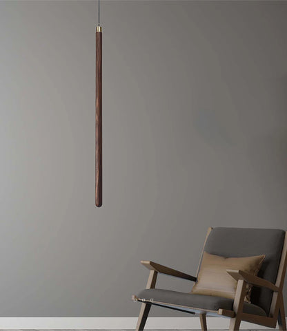 Nordic Style Led Long Strip Solid Wood Pendant Lights Bedroom Bedside Hanging Lamp Fashion Design Living Room Ceiling Lights