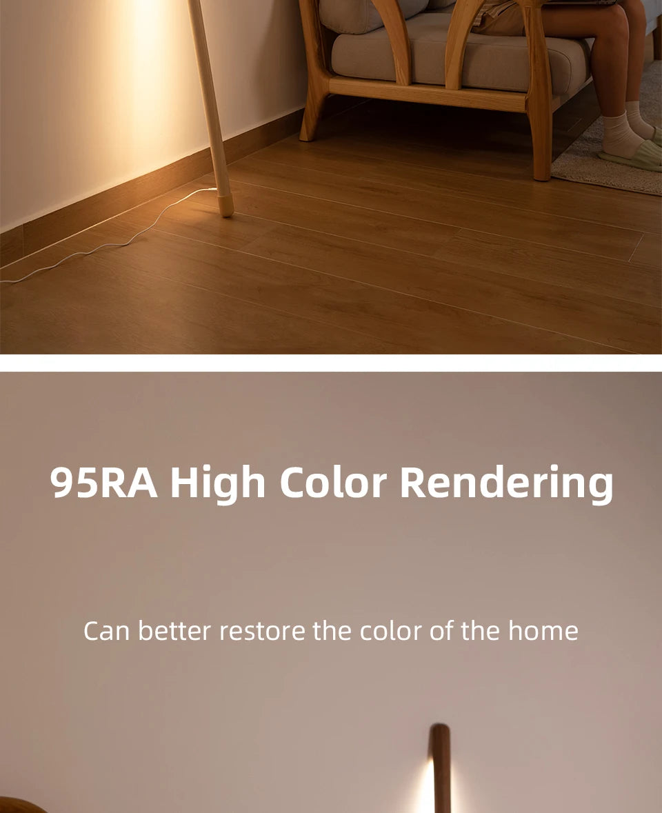 Nordic Black Walnut European Ash Stay Against Wall Floor Lamp Design Bedroom Bedside Living Room Sofa LED Atmosphere Lamp
