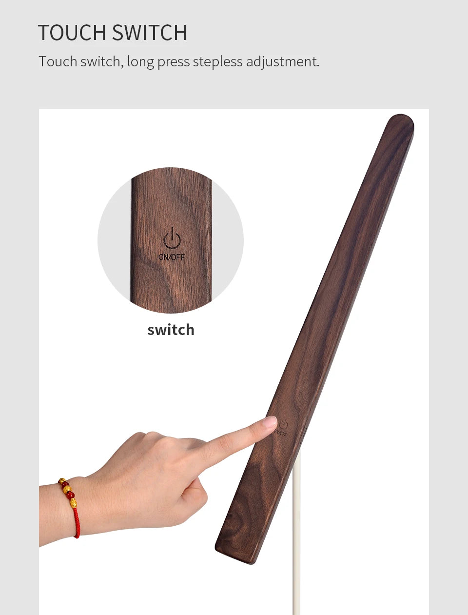 Noble Wood Table Lamp 360° Rotating USB Cable Charging Portable with Magnet Reading Lamps for Bedroom Living Room LED Desk Light