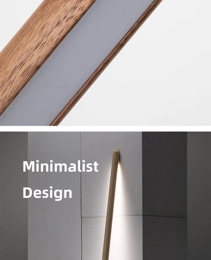 Nordic Black Walnut European Ash Stay Against Wall Floor Lamp Design Bedroom Bedside Living Room Sofa LED Atmosphere Lamp