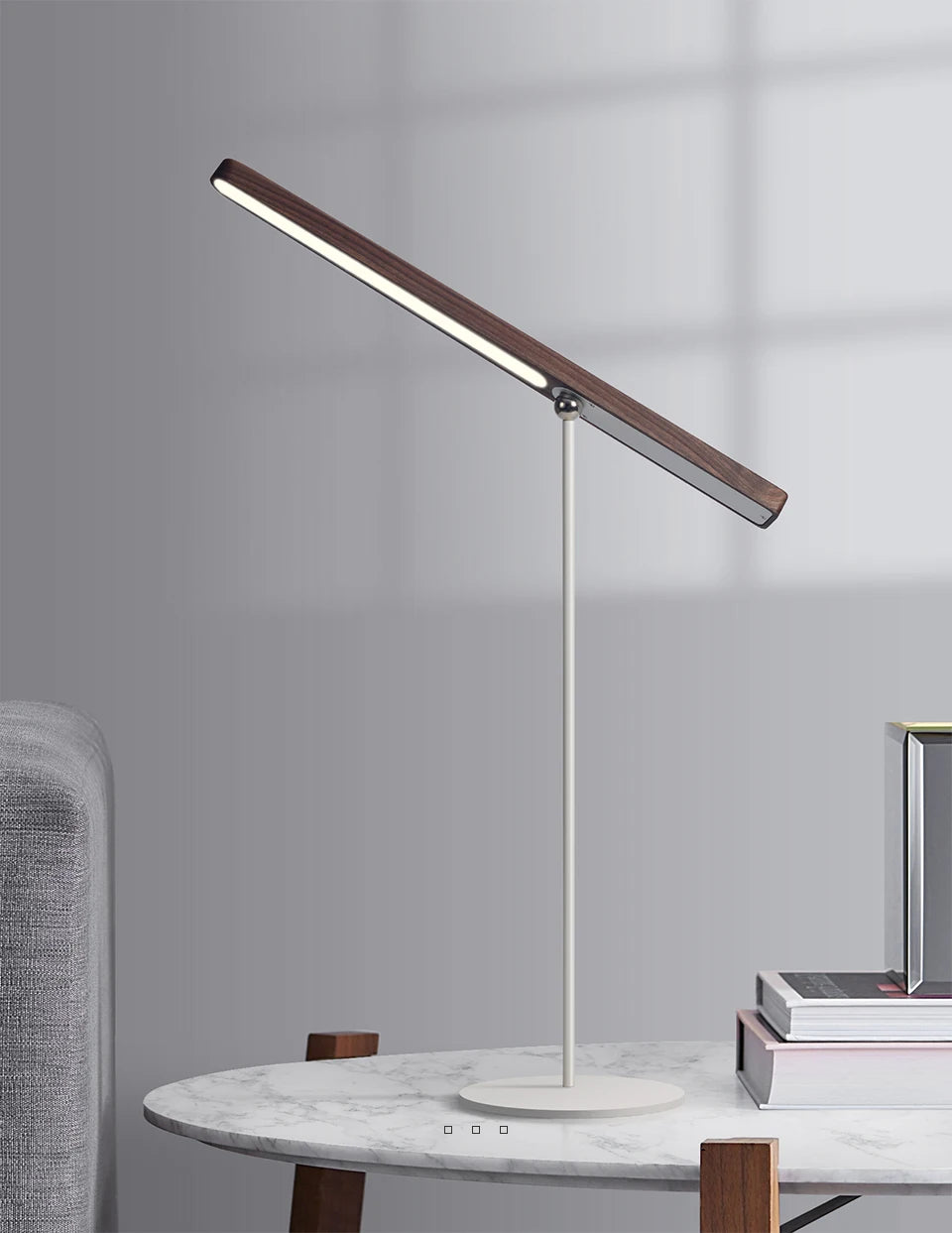 Noble Wood Table Lamp 360° Rotating USB Cable Charging Portable with Magnet Reading Lamps for Bedroom Living Room LED Desk Light