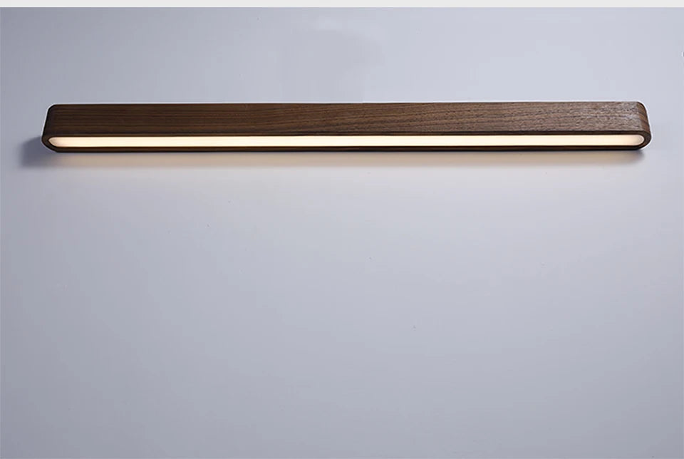 Solid Wood LED Wall Lamp Modern Black Walnut Finland Pine Living Room Bedroom Restaurant Hotel Japan Style Lighting