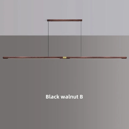 220cm Extended Luxury Modern LED Solid Wood Pendant Lights Long Strip Hang lamp Dining Room Nordic Black Walnut Pendant Lamps
