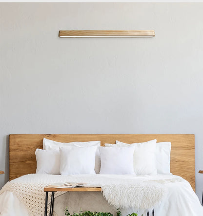 Solid Wood LED Wall Lamp Modern Black Walnut Finland Pine Living Room Bedroom Restaurant Hotel Japan Style Lighting