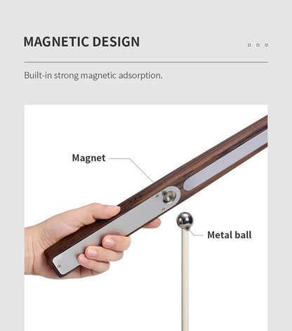 Noble Wood Table Lamp 360° Rotating USB Cable Charging Portable with Magnet Reading Lamps for Bedroom Living Room LED Desk Light