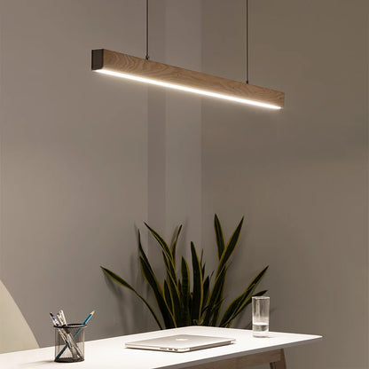 Customized 3m Length Solid Wood LED long Hang Lamp industrial style office bar Kitchen living room Alloy Pendant Light