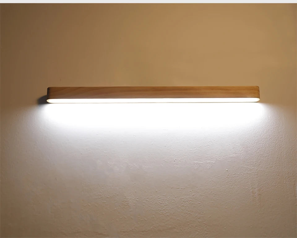 Solid Wood LED Wall Lamp Modern Black Walnut Finland Pine Living Room Bedroom Restaurant Hotel Japan Style Lighting