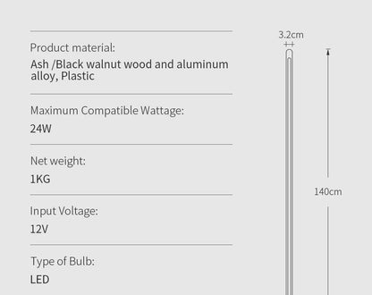 LED Wooden Standing Floor Lamp Modern Simple Design Solid Wood Art Decor Atmosphere light 360° adjustable portable Ambient lamps