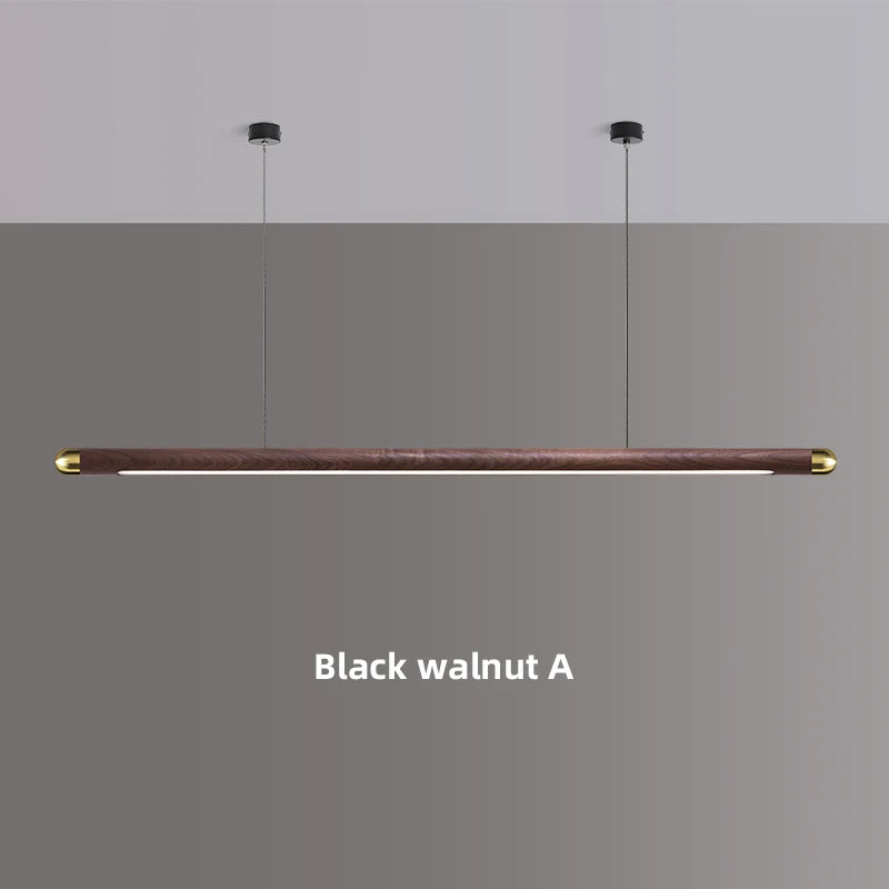 Modern Copper Circular Corner Design Pendant Lights Restaurant Office Dining Room Nordic Style Black Walnut LED Pendant Lamps