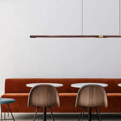 220cm Extended Luxury Modern LED Solid Wood Pendant Lights Long Strip Hang lamp Dining Room Nordic Black Walnut Pendant Lamps