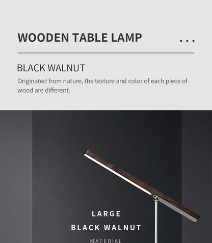 Noble Wood Table Lamp 360° Rotating USB Cable Charging Portable with Magnet Reading Lamps for Bedroom Living Room LED Desk Light