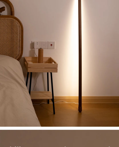 Nordic Black Walnut European Ash Stay Against Wall Floor Lamp Design Bedroom Bedside Living Room Sofa LED Atmosphere Lamp