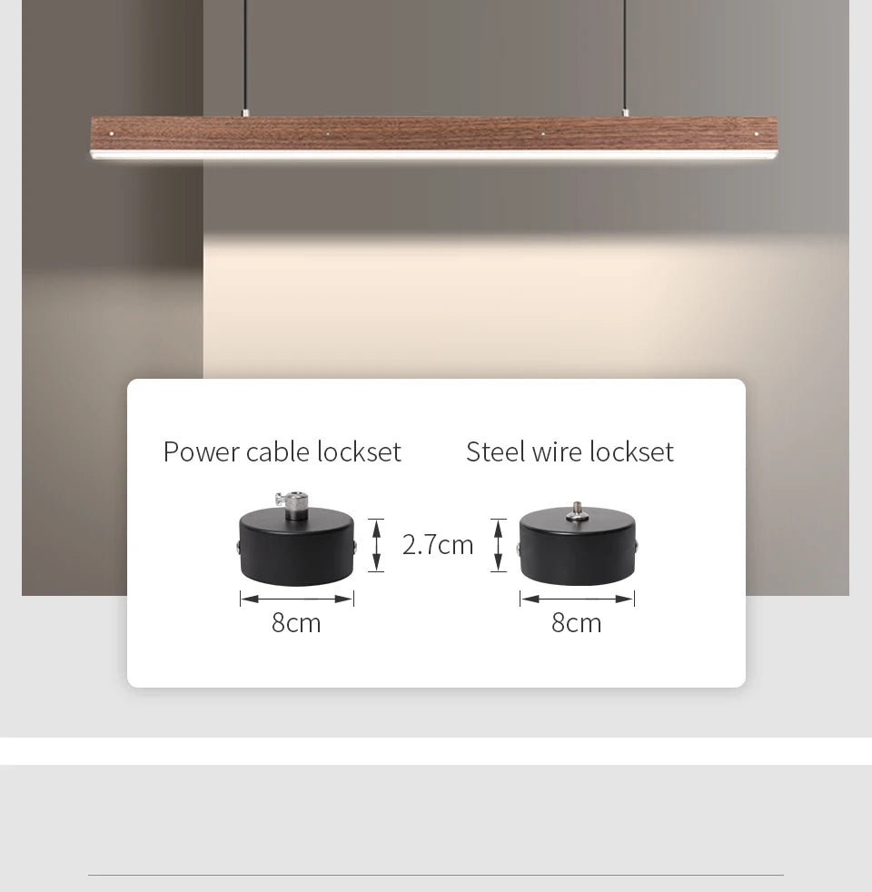 Customized 3m Length Solid Wood LED long Hang Lamp industrial style office bar Kitchen living room Alloy Pendant Light