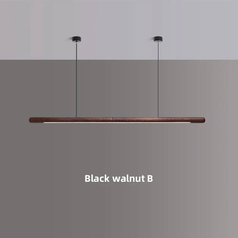 Nordic Solid Wood LED Pendant Lamp Bedroom Kitchen Light Hanging Circular Long Strip Modern Lights for Living Dining Room